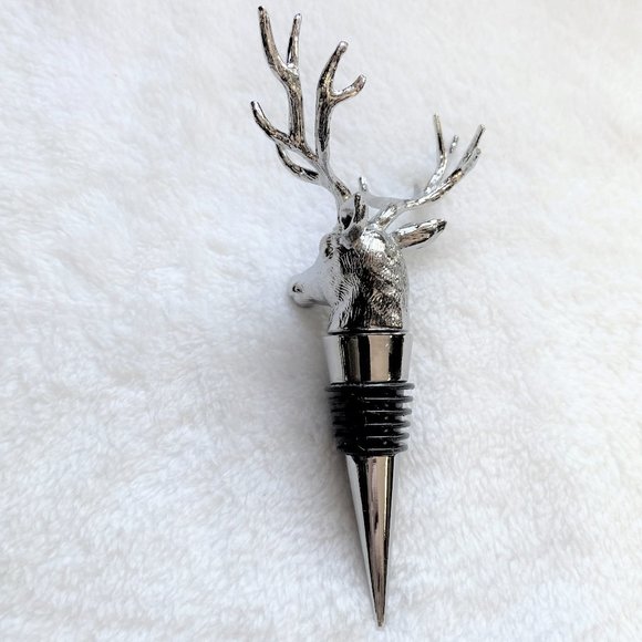 NWOT Bottle Stopper - Silver Colored 12-Point Buck Deer - Picture 6 of 9